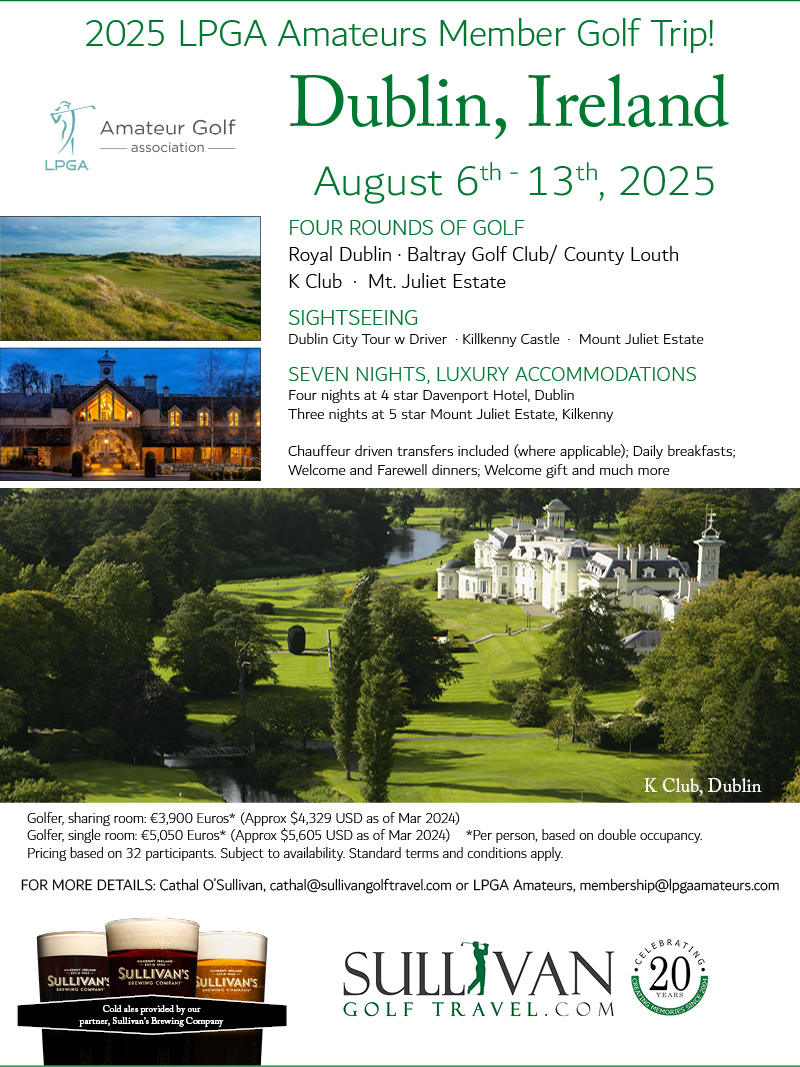 2025 Sullivan Golf Travel Amateurs Overseas Trip graphic